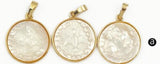 Pearl Shell Pendant with Bird Pattern Carved Jewelry