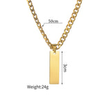 Custom Engrave Name Date Necklace Stainless Steel Choker Chain Jewelry