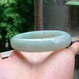 Hand-Carved Natural Green Jade Bangle Bracelet Lucky Amulet