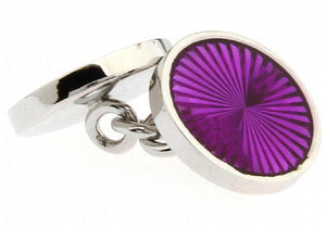 Men's Purple Round Cufflinks for Shirt J1103
