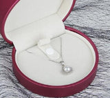 Freshwater Pearl Pendant Necklace 925 Sterling Silver Chain for Women