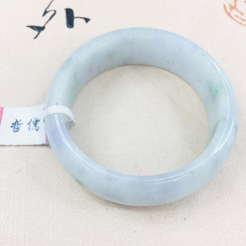 Zheru Jewelry Natural Jadeite Bracelet Light Purple 54-62mm Double Female Jade