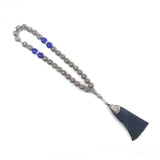 10mm Silver Plated Prayer Beads with Dark Tassel Islamic Rosary