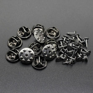 Rhodium Copper Nail Tie Tack Pin Clutch Brooch Base for DIY Jewelry