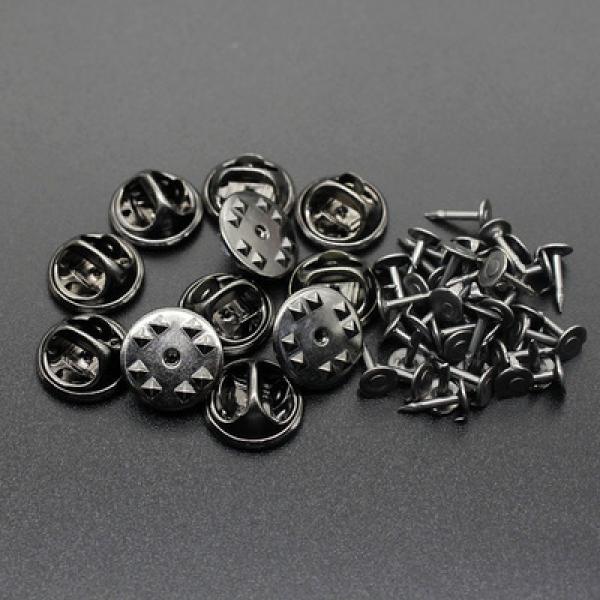 Rhodium Copper Nail Tie Tack Pin Clutch Brooch Base for DIY Jewelry