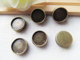 100pcs Round Bracelet/Necklace Slider Beads, Base Setting Tray Bezel