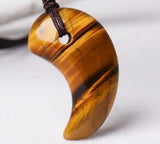 Yellow Tiger Eye Pendant Crystal Necklace Amulet Jewelry