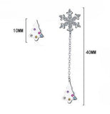 925 Silver Asymmetric Snowflake Stud Earring Wedding Party Present