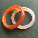 Zheru Agate Chalcedony Two-tone 54-62mm Bangle Princess Jewelry