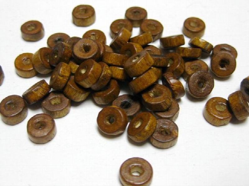 500 Coffee Colour 8X3mm Column Wood Beads