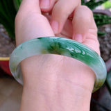 Zheru Jewelry Natural Myanmar Jade Ice Light Green Two-Color Bracelet