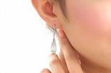 925 Silver Moonlight Opal Drop Earrings Zircon Water Droplets