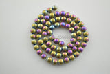 6mm Purple Hematite Round Spacer Beads