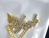 Cuban Chain Name Bracelet with Zircon for Women Men
