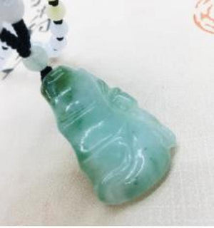 Emerald Jade Hand-Carved Bamboo Pendant Necklace Men Women