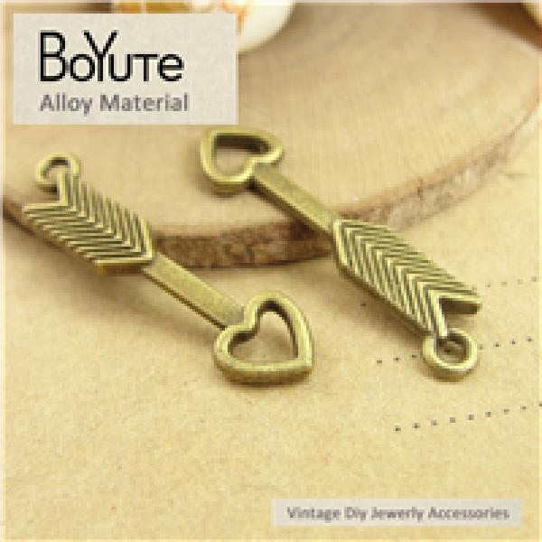 BoYuTe 200Pcs 8*30MM Arrow Heart Charms Bronze Plated Love Pendants