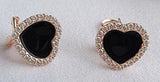 Japan Korea Style 925 Silver Zircon Earrings Sweet Red Heart Studs