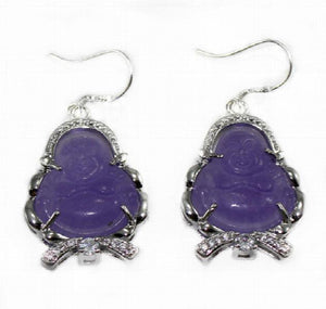 Chinese Style Jades Buddha Earrings
