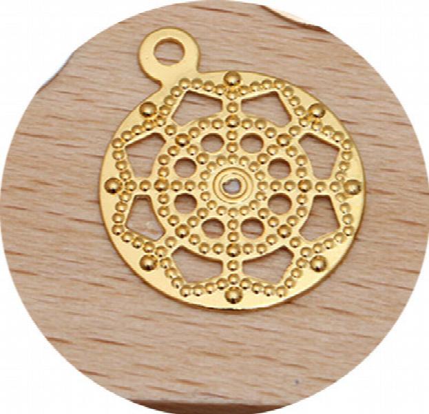 13mm Antique Bronze Filigree Brass Flowers Pendant Charms DIY Jewelry Making