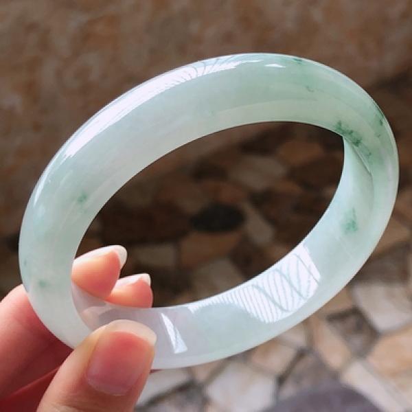 Zheru Jewelry Natural Myanmar Jadeite 54-64mm Flower Bracelet Princess Jewelry