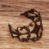 BoYuTe 18*15MM Metal Brass Filigree Ring Base Adjustable Ring Setting