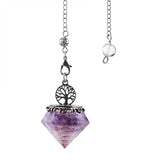 XSM Natural Crystal Dowsing Pendule 7 Chakra Reiki Healing Gems