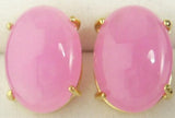 Sky Blue/Pink/Dark Natural Jade Stud Earrings 13*18mm Women's Fine Jewelry