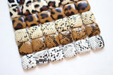 50pcs 18mm Leopard/Snake Print Flatback Cloth Buckle Beads DIY Jewelry Earring