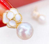 10-12mm Japanese AKoya Pink Pearl Water Drop Earrings