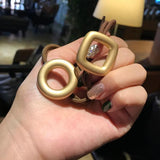 Metal Round Square Rubber Band Women Hairwear Accessories