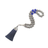 10mm Silver Plated Prayer Beads with Red Tassel Tasbih for Wedding