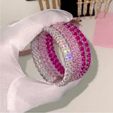 Summer High Round Earring Bling CZ Jewelry Micro Paved 55mm Hoop Women