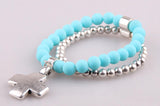 Alloy Cross Charm Glass Beads Bracelet for Women Holiday