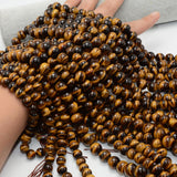 Natural Yellow Tiger Eye Stone Round Beads 8.5mm