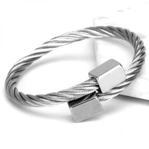 316L Stainless Steel Bangle Men Bracelet Adjustable Opening Cuff Charm Jewelry