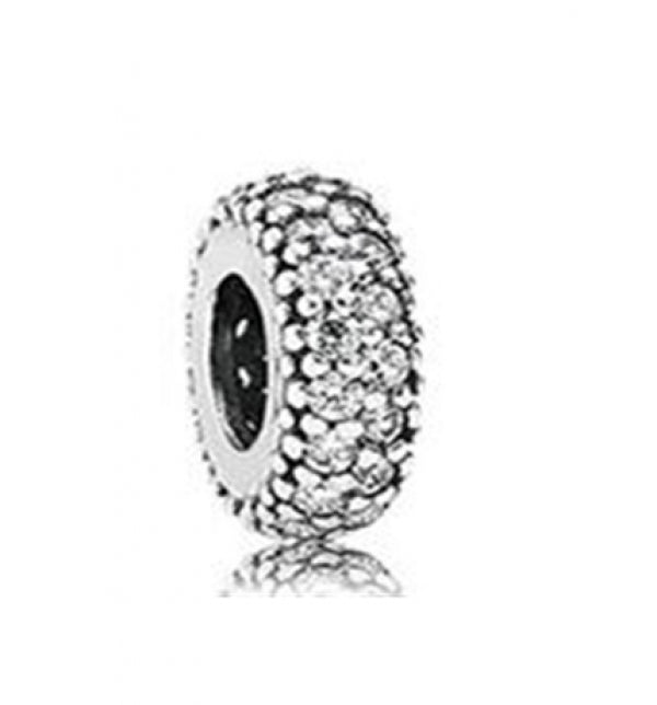 Pave Stone Crystal Spacer Beads for Silver 925 Charms Bracelets