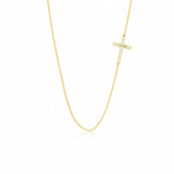 Sideways Cross Necklace-Personalized Cross Necklace-Stainless Steel Cross