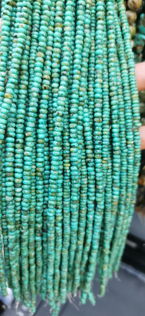 16inch African Turquoise Rondelle Beads for Jewelry Making