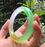Natural Jade Bangle Charm Jewellery Hand-Carved Jadeite Bracelet