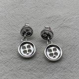 Spanish 925 Silver Button Earrings 14K Gold Accent Holiday Jewelry