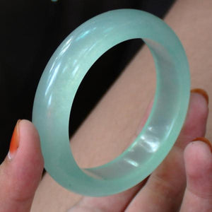 Zheru Jewelry Light Green Burmese Jade Bangle Princess Gift