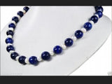 8mm Egyptian Lapis Lazuli & Pearl Necklace 18''