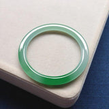 Natural Burmese Jadeite Light Green Bracelet 54-62mm Princess Jewelry