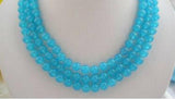 8mm Purple Jade Round Gemstone Beads Necklace 17-19''