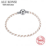 Leather Charm Bracelet with Barrel Clasp - Hot Sale