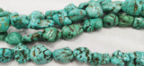 16in Marble Green Turquoise Blue Stone Chips Nuggets Beads