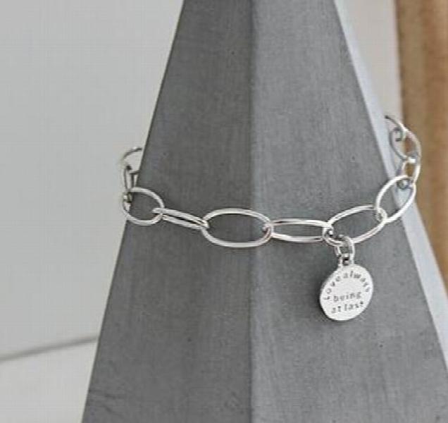 SHANICE S925 Geometric Round Tag Chain Women's Bracelet