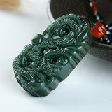 Hand-Carved Qing Jades Dragon Necklace Pendant