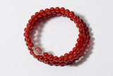 Sterling Silver Red Agate Stone Chain Bracelet Charms