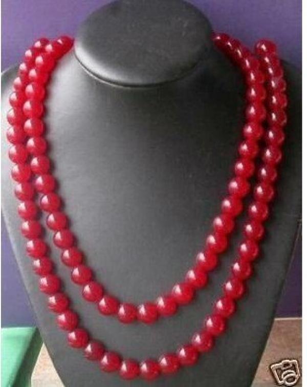 Chinese Red Jades 108 Bead Buddha Necklace 10mm